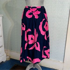 E. STEWART Vintage Wrap Swim Cover Up Skirt PINK NAVY WOMEN'S M L